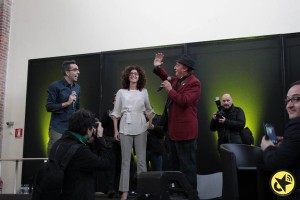 Da sx Filippo Solibello, Teresa Mannino e Renzo a Arbore.